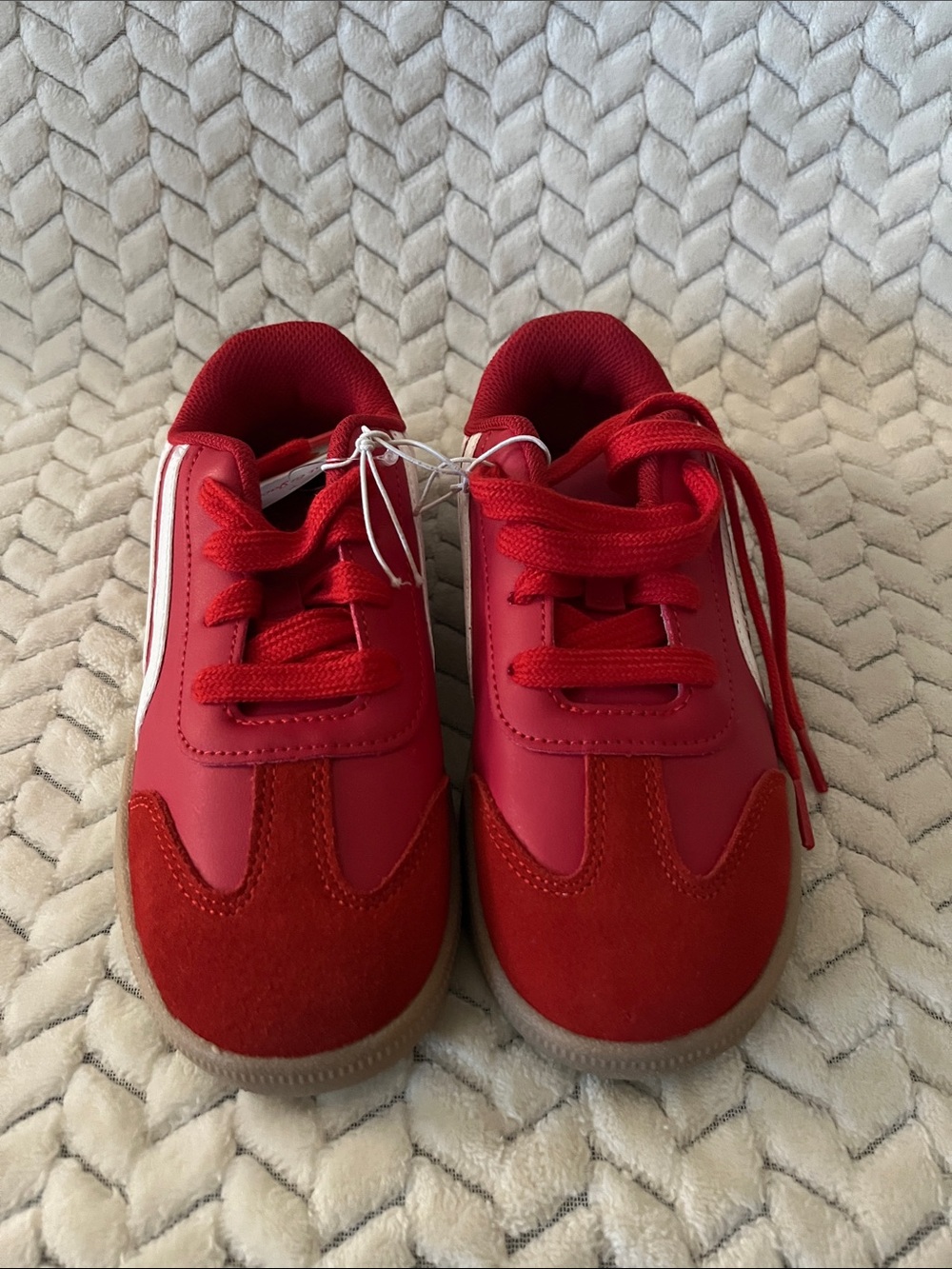Cat & Jack Red Kids Sneakers with White Side Stripe